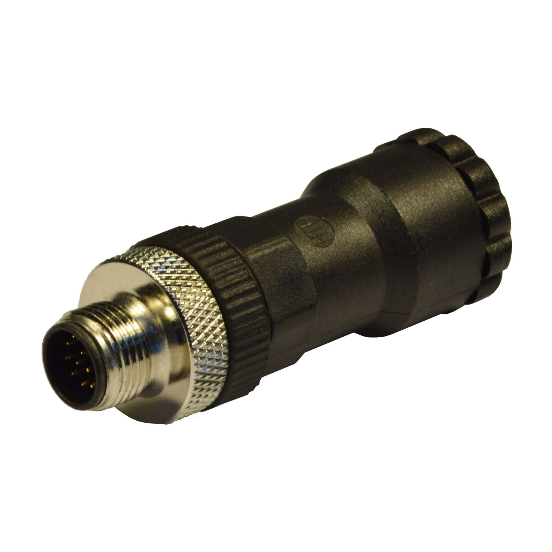 M12 field attachable,male,180°,12p.,PG9/11unif.or double exit cable